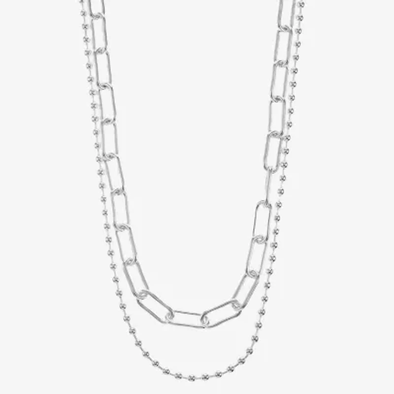 Liz Claiborne Womens 17 Inch Paperclip Chain Necklace