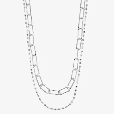 Liz Claiborne Womens 17 Inch Paperclip Chain Necklace