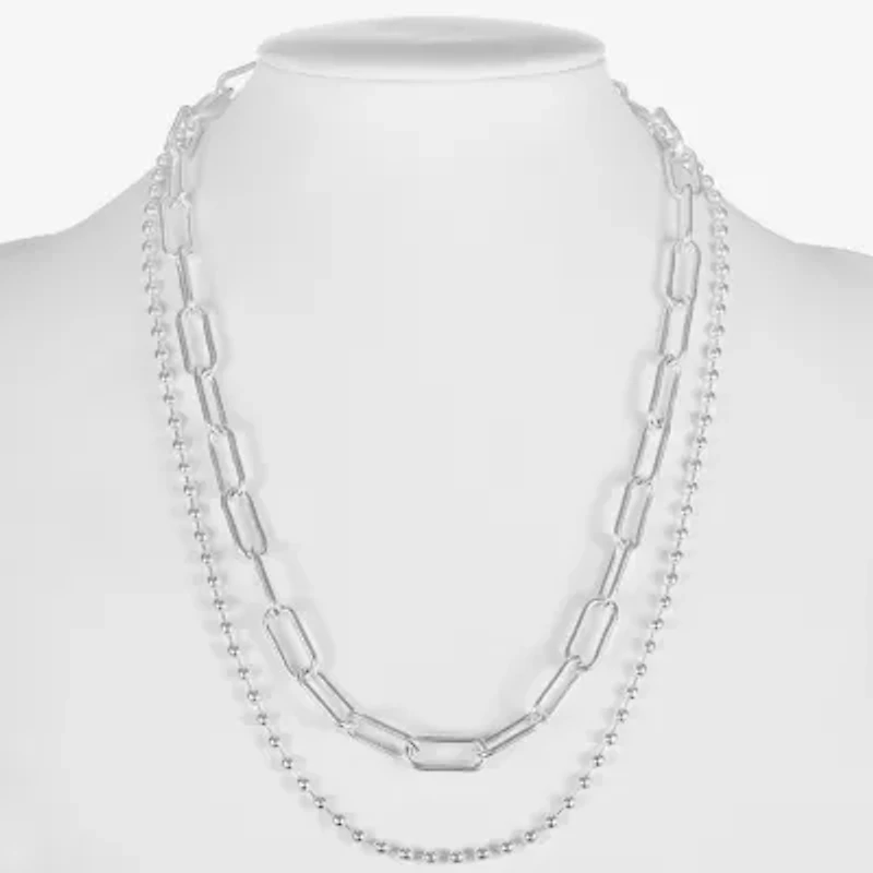 Liz Claiborne Womens 17 Inch Paperclip Chain Necklace