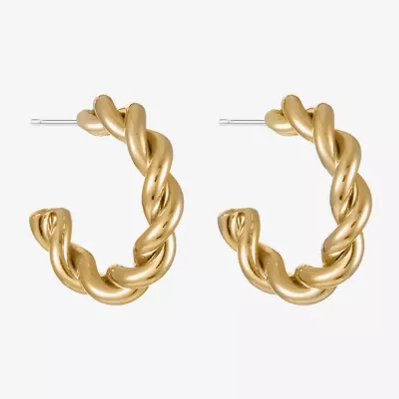 Liz Claiborne Rope Twist Womens 16mm Hypoallergenic Hoop Earrings