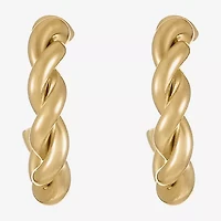 Liz Claiborne Rope Twist Womens 16mm Hypoallergenic Hoop Earrings