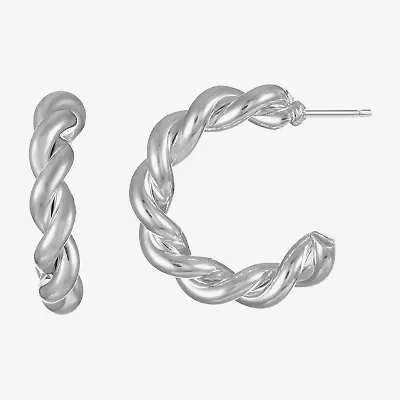 Liz Claiborne Rope Twist Womens 16mm Hypoallergenic Hoop Earrings