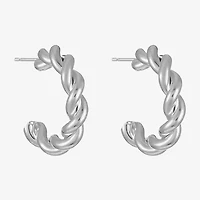 Liz Claiborne Rope Twist Womens 16mm Hypoallergenic Hoop Earrings