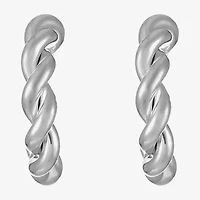 Liz Claiborne Rope Twist Womens 16mm Hypoallergenic Hoop Earrings