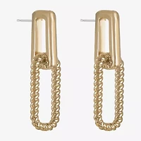 Liz Claiborne Rope Twist Paperclip Womens Oval Hypoallergenic Drop Earrings