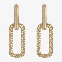 Liz Claiborne Rope Twist Paperclip Womens Oval Hypoallergenic Drop Earrings