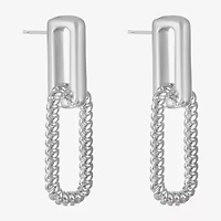 Liz Claiborne Rope Twist Paperclip Womens Oval Hypoallergenic Drop Earrings