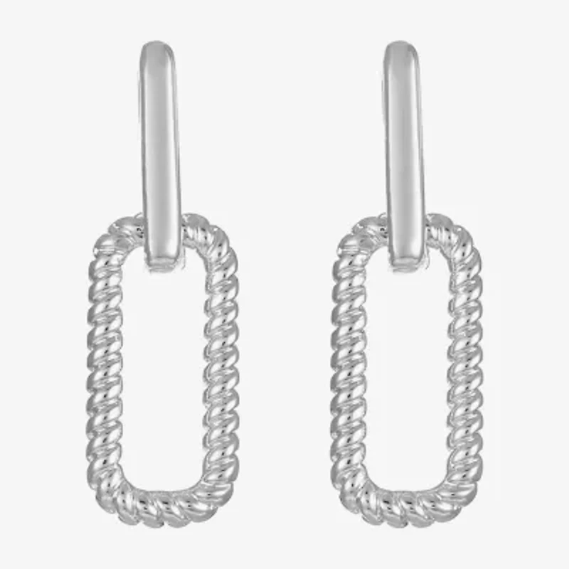 Liz Claiborne Rope Twist Paperclip Womens Oval Hypoallergenic Drop Earrings