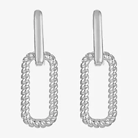 Liz Claiborne Rope Twist Paperclip Womens Oval Hypoallergenic Drop Earrings