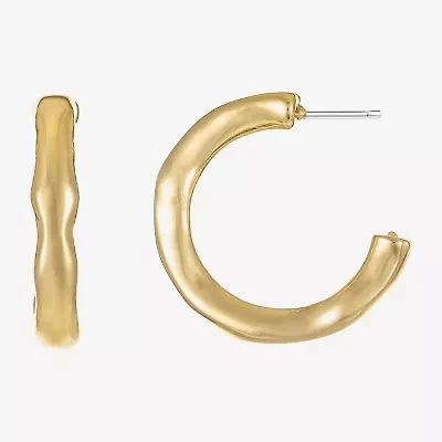 Liz Claiborne Hammered Womens 23mm Hypoallergenic Hoop Earrings