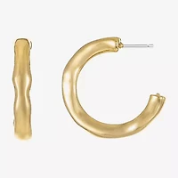 Liz Claiborne Hammered Womens 23mm Hypoallergenic Hoop Earrings