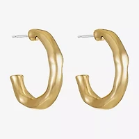 Liz Claiborne Hammered Womens 23mm Hypoallergenic Hoop Earrings
