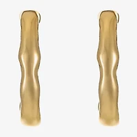 Liz Claiborne Hammered Womens 23mm Hypoallergenic Hoop Earrings