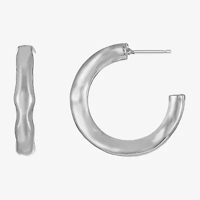 Liz Claiborne Hammered Womens 23mm Hypoallergenic Hoop Earrings