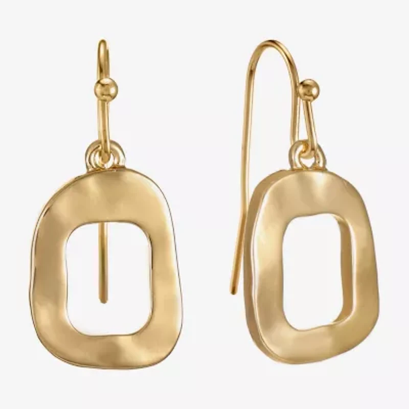 Liz Claiborne Hammered Womens Drop Earrings