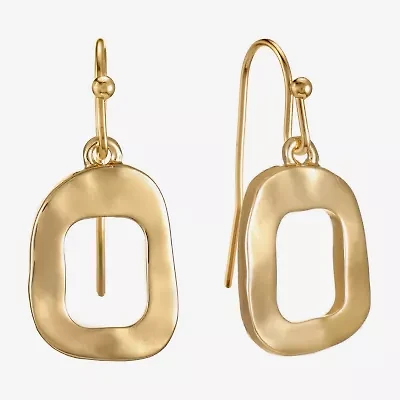 Liz Claiborne Hammered Womens Drop Earrings
