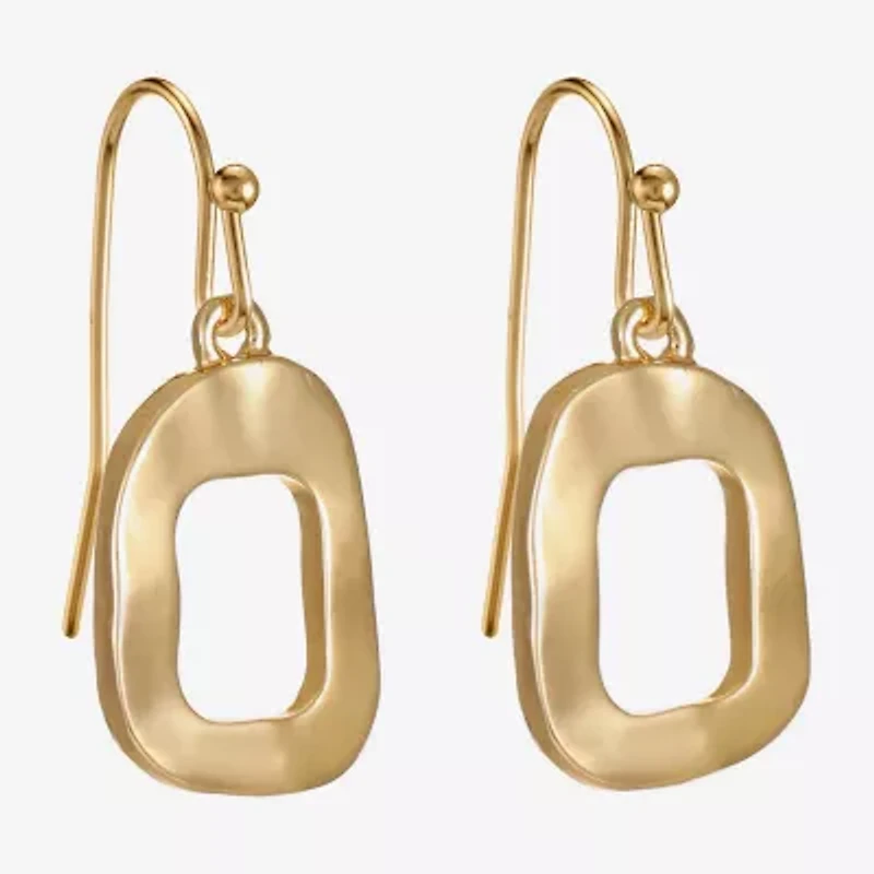 Liz Claiborne Hammered Womens Drop Earrings