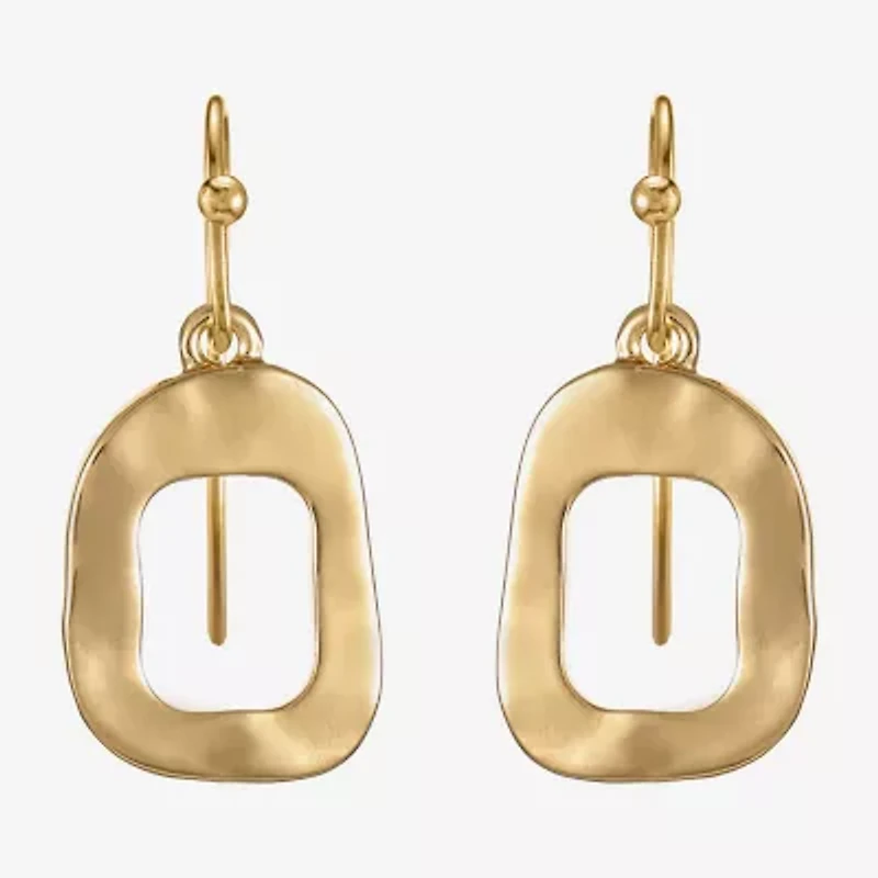 Liz Claiborne Hammered Womens Drop Earrings