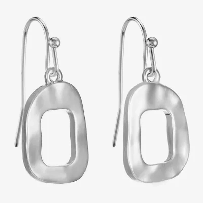 Liz Claiborne Hammered Womens Drop Earrings
