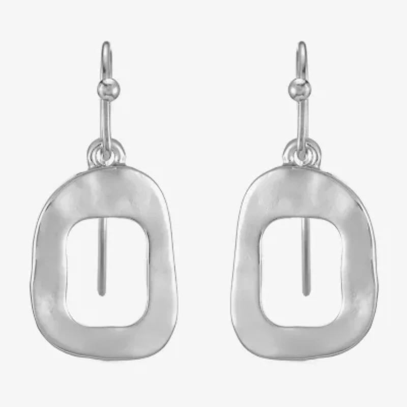 Liz Claiborne Hammered Womens Drop Earrings