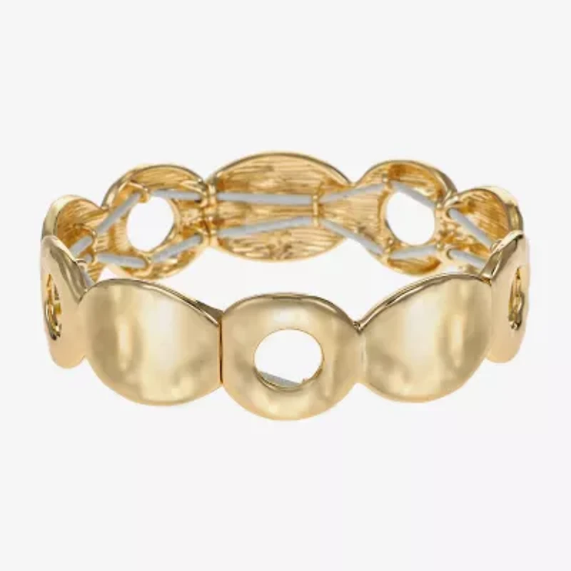 Liz Claiborne Hammered Disc Womens Stretch Bracelet