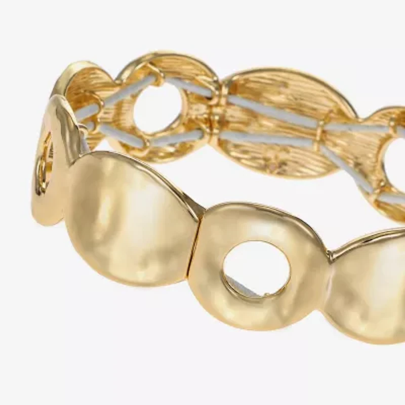Liz Claiborne Hammered Disc Womens Stretch Bracelet