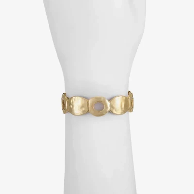Liz Claiborne Hammered Disc Womens Stretch Bracelet
