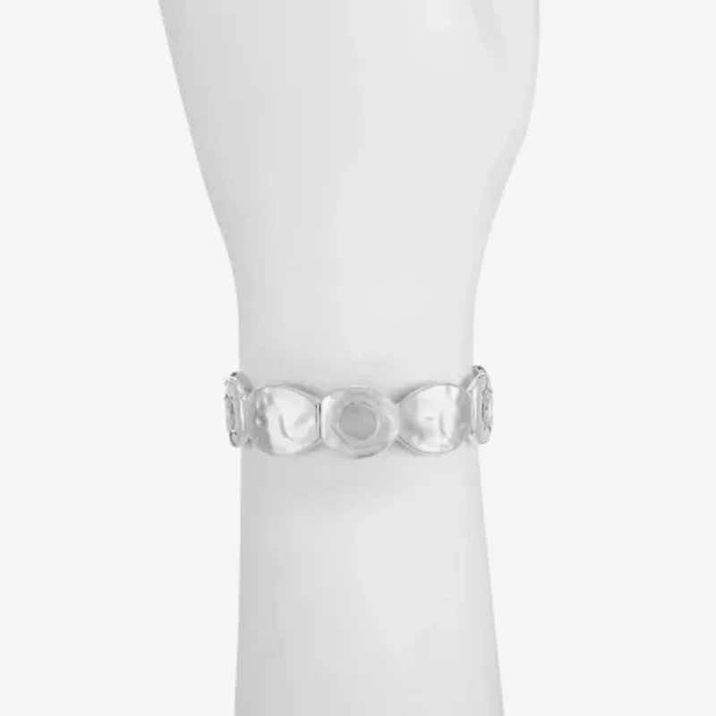 Liz Claiborne Hammered Disc Womens Stretch Bracelet