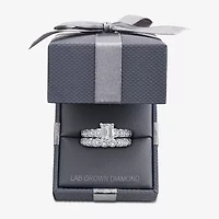 Signature By Modern Bride (G / Si1-Si2) Womens 4 CT. T.W. Lab Grown White Diamond 10K Gold Side Stone Bridal Set