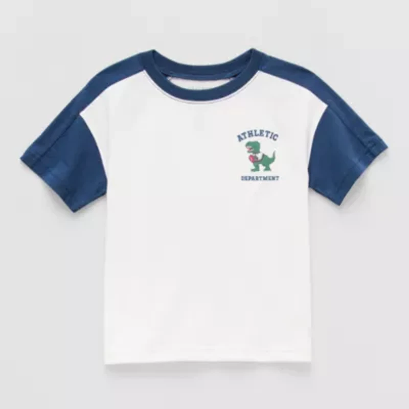 Okie Dokie Active Toddler & Little Boys Crew Neck Short Sleeve Regular Fit Graphic T-Shirt