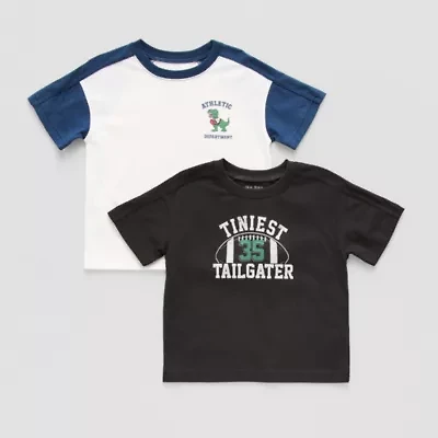 Okie Dokie Toddler & Little Boys Crew Neck Short Sleeve Regular Fit 2-pc. Graphic T-Shirt