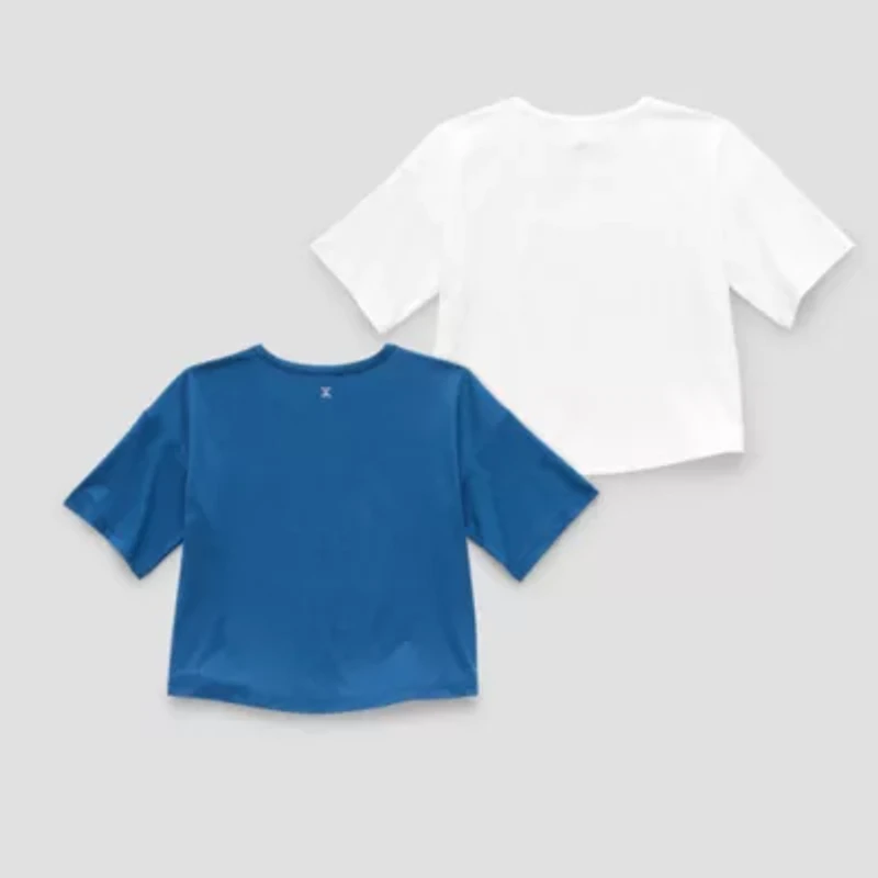 Xersion Little & Big Kid Girls Crew Neck Short Sleeve Modern Fit 2-pc. Graphic T-Shirt