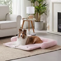 Allisandro Large Faux Fur Anti-Slip Pink Pet Bed