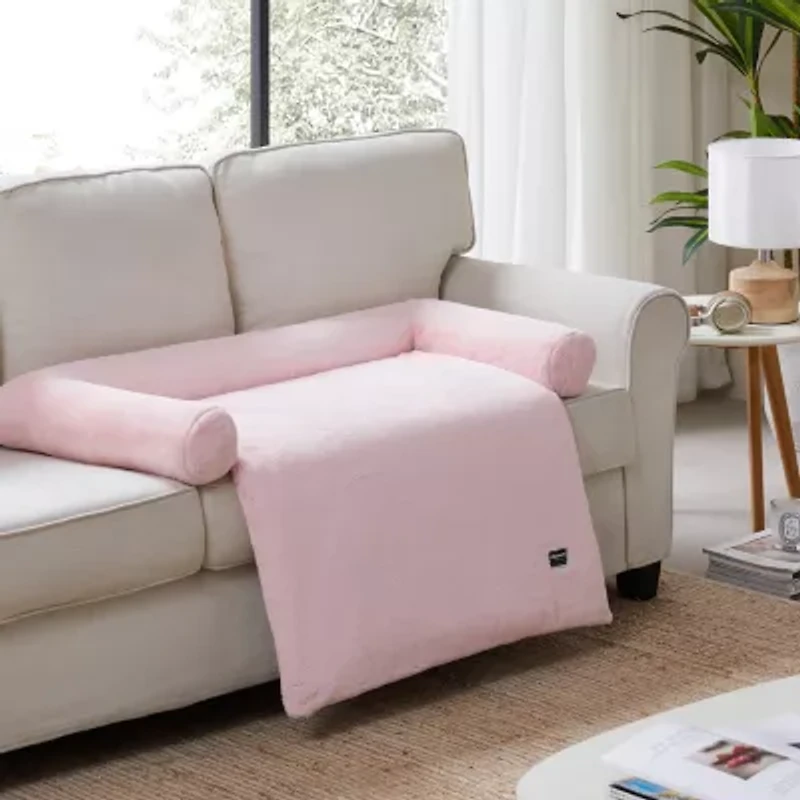 Allisandro Large Faux Fur Anti-Slip Pink Pet Bed