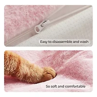 Allisandro Large Faux Fur Anti-Slip Pink Pet Bed