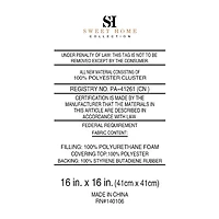 Sweet Home Collection™ Cameron Memory Foam No Slip Back 16" x Chair Pad Cushion with Ties