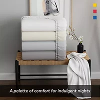 Color Sense 100% Cotton Cool & Crisp Lightweight 2 Fitted Sheets Sheet