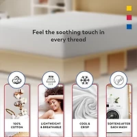 Color Sense 100% Cotton Cool & Crisp Lightweight 2 Fitted Sheets Sheet