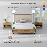 Color Sense 100% Cotton Cool & Crisp Lightweight 2 Fitted Sheets Sheet