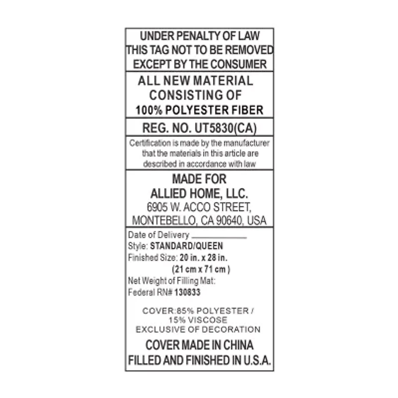 Fruit of the Loom Ultra Comfort Soft/Medium Density Bed Pillow