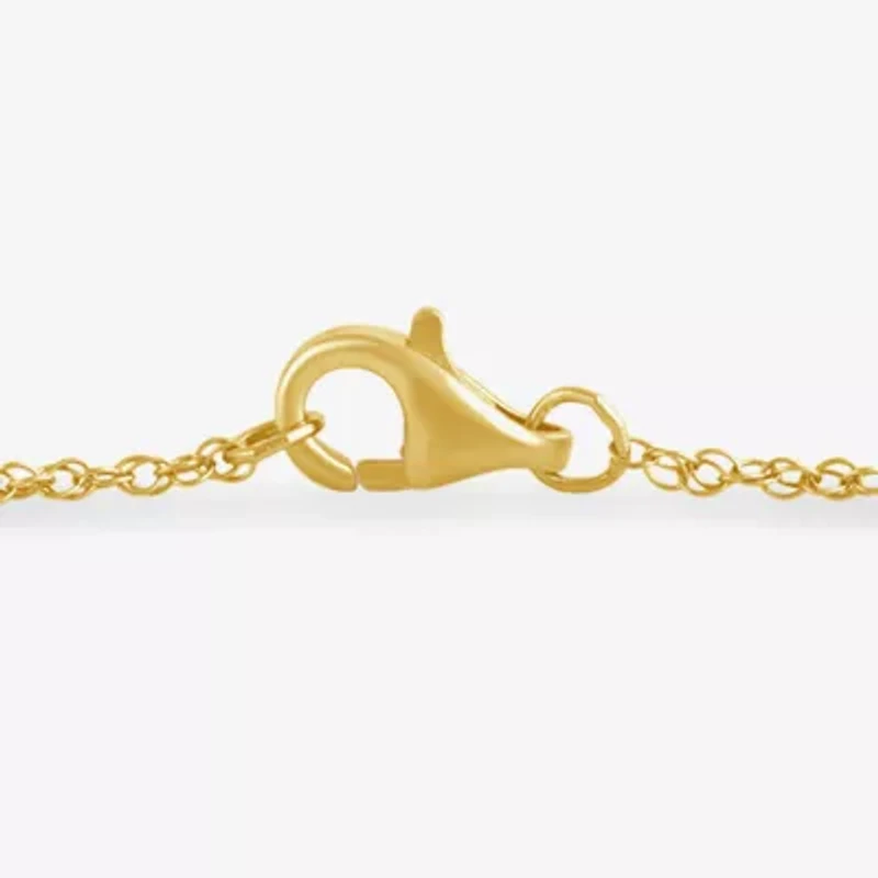 1/10 Ct. T.W. Sideways Cross Womens 10K Gold 7.25 Inch Rope Cross Chain Bracelet