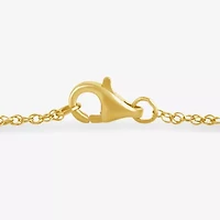 1/10 Ct. T.W. Sideways Cross Womens 10K Gold 7.25 Inch Rope Cross Chain Bracelet