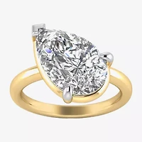 (E / Vs1) Womens 3 CT. T.W. Lab Grown White Diamond 14K Gold Pear Solitaire Engagement Ring