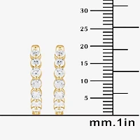 (G / Si1-Si2) Womens 2 CT. T.W. Lab Grown White Diamond Sterling Silver 20.1mm Hoop Earrings