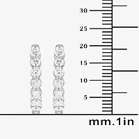(G / Si1-Si2) Womens 2 CT. T.W. Lab Grown White Diamond Sterling Silver 20.1mm Hoop Earrings