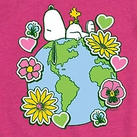 Little & Big Kid Girls Crew Neck Short Sleeve Regular Fit Peanuts Snoopy Graphic T-Shirt