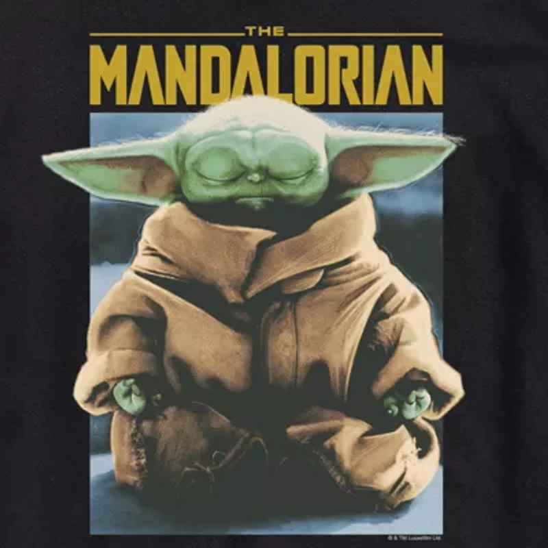 Novelty Mens Crew Neck Short Sleeve Regular Fit Baby Yoda Star Wars Big and Tall Graphic T-Shirt