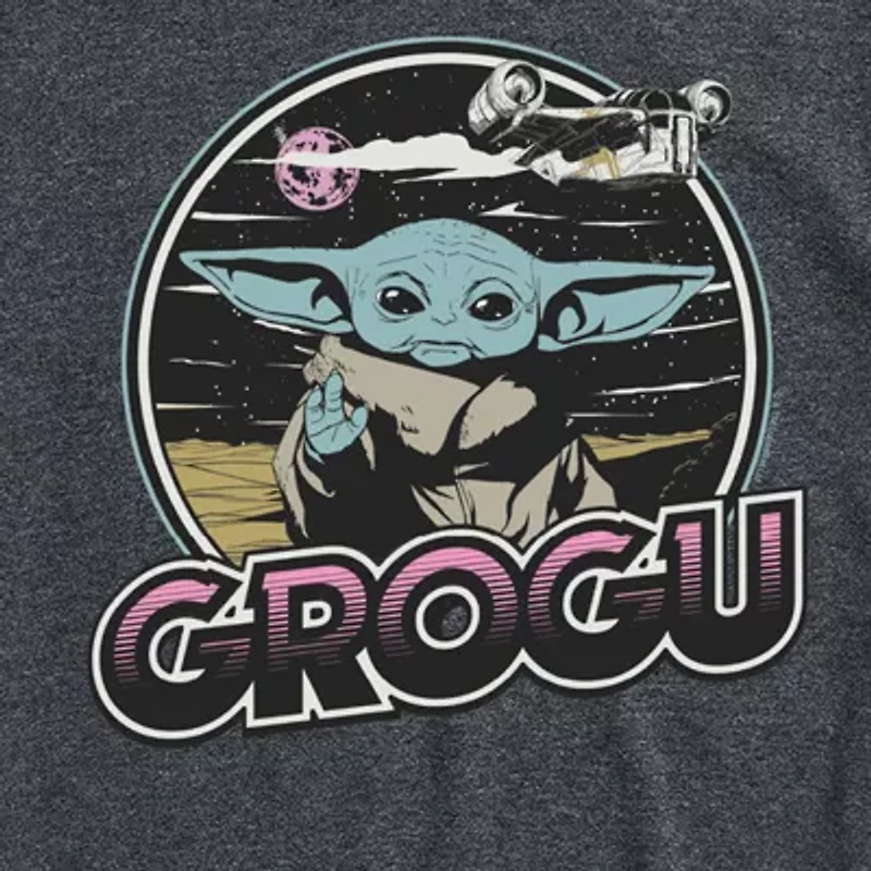 Novelty Mens Crew Neck Short Sleeve Regular Fit Baby Yoda Star Wars Graphic T-Shirt