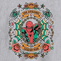 Novelty Mens Crew Neck Long Sleeve Regular Fit Marvel Spiderman Graphic T-Shirt
