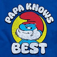 Novelty Mens Crew Neck Short Sleeve Regular Fit Smurfs Graphic T-Shirt